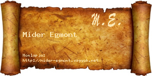 Mider Egmont névjegykártya